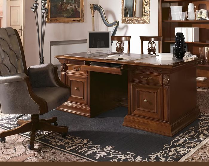 Büroeinrichtung Arbeitszimmer Sessel Büro Möbel Chef Sessel Barock Rokoko 3tlg.