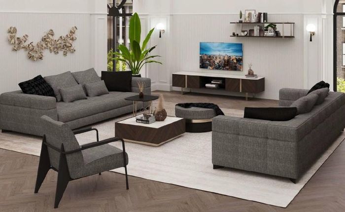 Grauer Sitzsessel Edelstahlfüße Moderne Wohnzimmermöbel Sitzsessel Sofa Couch