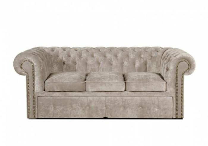 Chesterfield Textil Sofa Couch Ledersofa Bettfuntion Sofagarnitur Schlafsofa NEU
