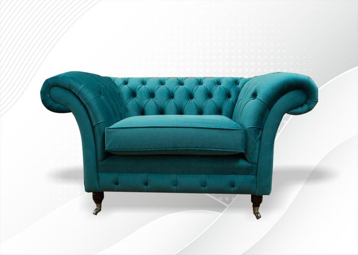 Chesterfield Sessel Türkis Textil Stoff Kreative Möbel Grüne Wohnzimmer Modern