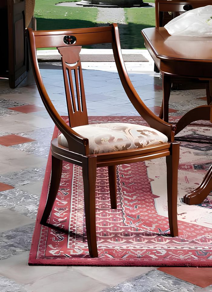 Stuhl Set Klassische Sitz Polster Garnitur Designer Stühle Lehn 4x Holz Barock