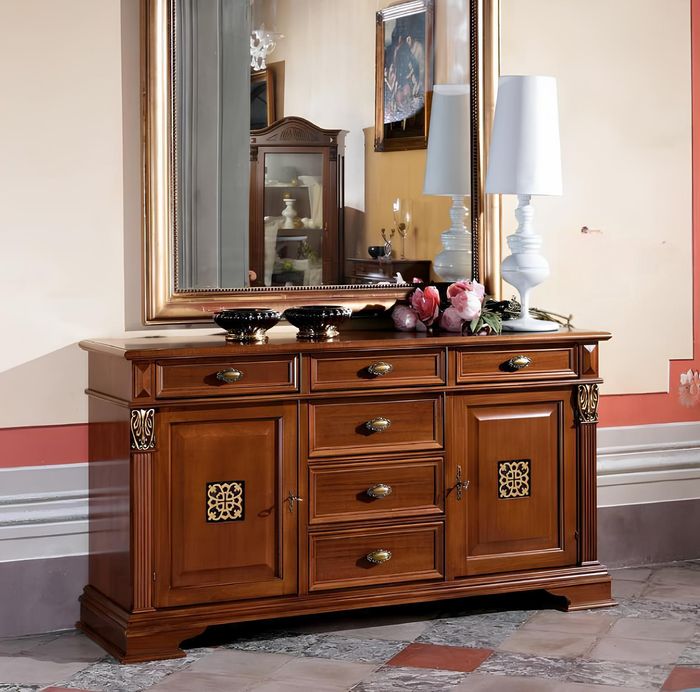 Kommode Anrichte Schrank Garderobe Sideboard Italienische Möbel Antik Stil Holz