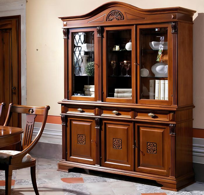 Anrichte Wandschrank Holz Buffet Vitrine Schrank Esszimmer Schränke Anrichten