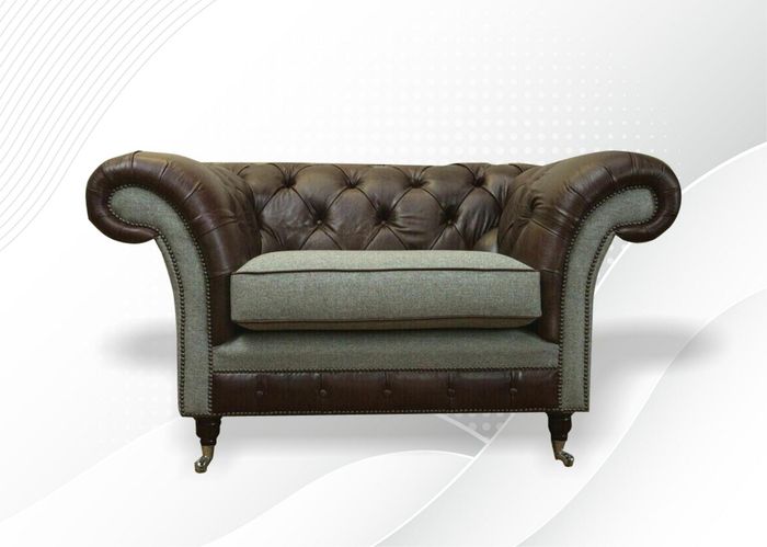 Chesterfield Ohrensessel Sessel 1 Sitzer Sofa Couch Polster Couchen Textil Leder