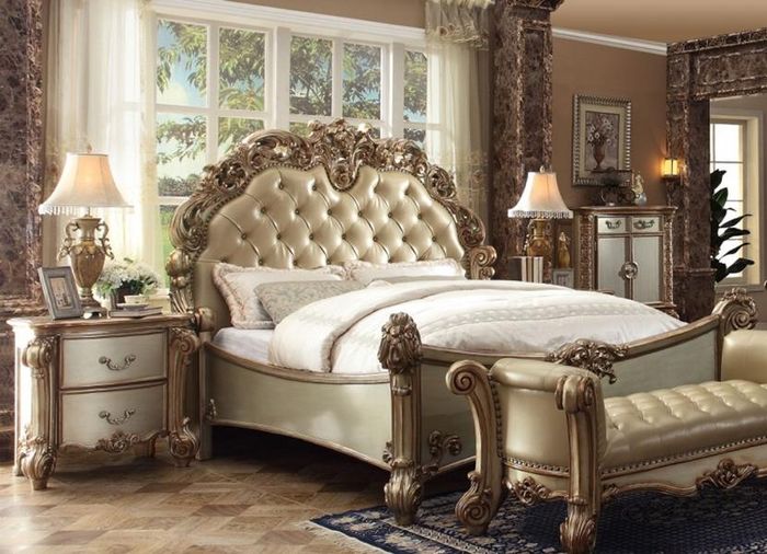 Luxus Schlafzimmer Komplett Bett Nachttische Klassische Möbel Barock