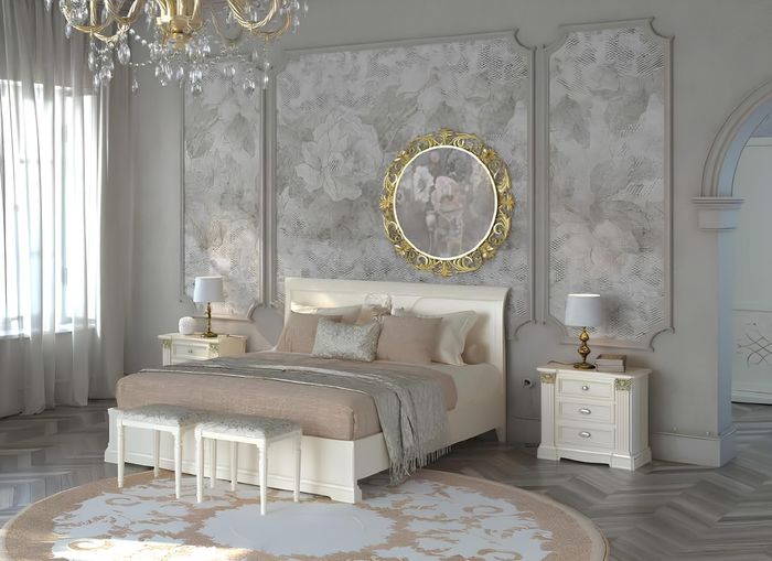Bett + 2x Nachttisch 3 tlg Schlafzimmer Set Design Modern Luxus Klassische Möbel