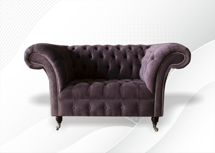 Chesterfield Sessel Aubergine Textil Stoff Kreative Möbel Neu Wohnzimmer Modern