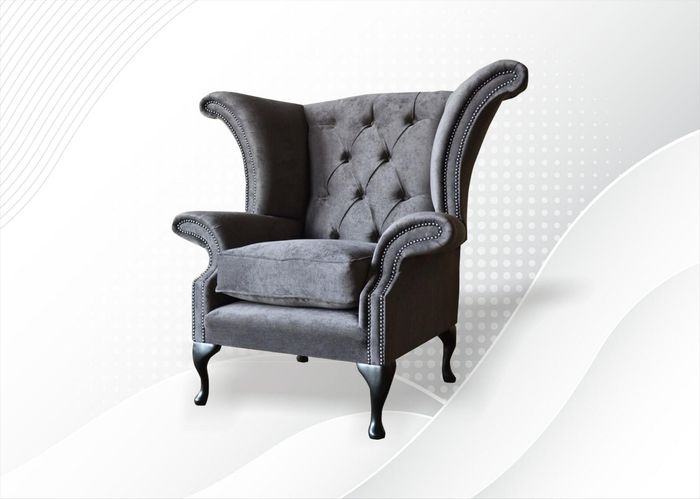 Ohrensessel Sessel Fernseh Design Polster Sofa Couch Chesterfield Textil Neu 397