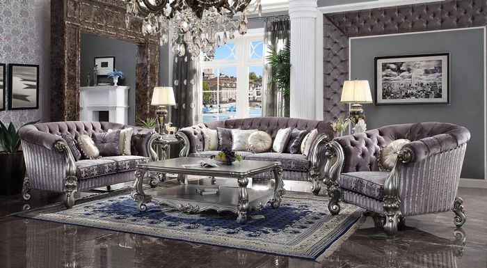 Sofagarnitur Klassisch 3+2 Sitz Sofa Polster Gruppe Wohnlandschaft Couch Barock