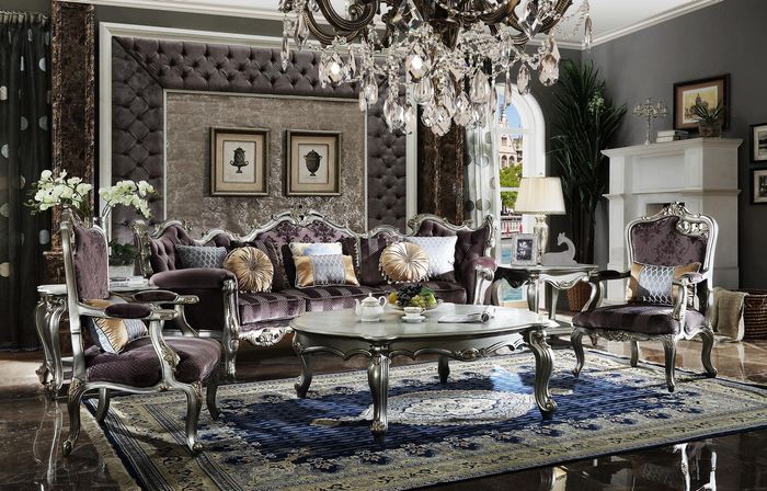 Sofagarnitur 4+1+1 Sitzer Couchtisch 4tlg. Set Design Sofa Couchen Barock Rokoko