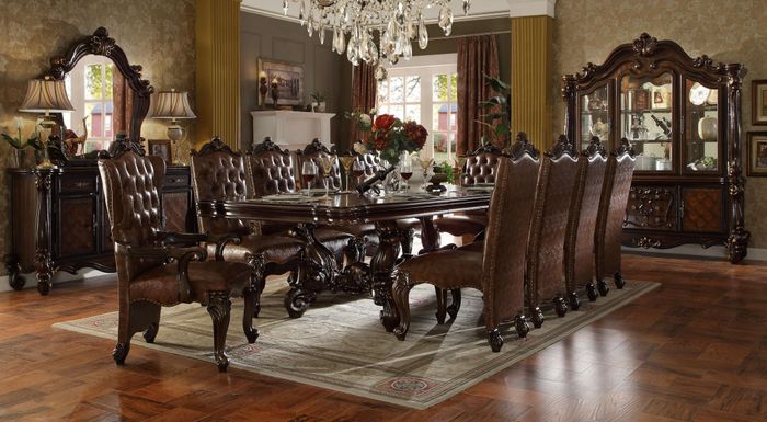 Esszimmer Komplett Garnitur Tisch Anrichte 10x Stuhl Set Vitrine Barock 14 tlg.