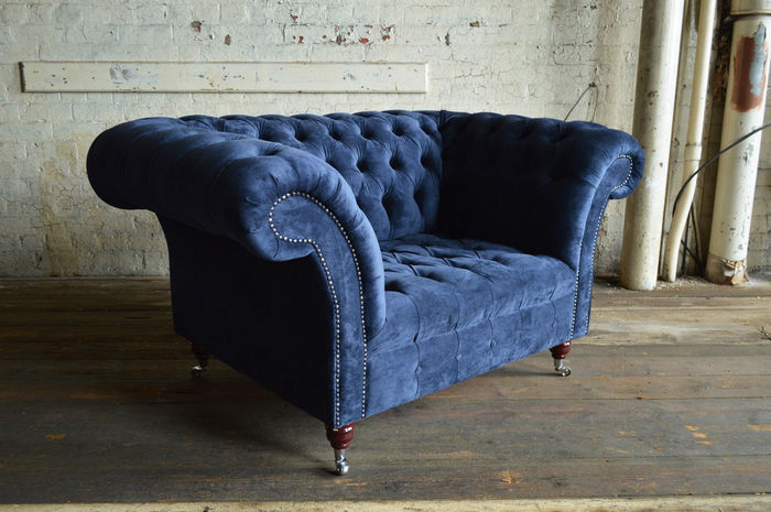 Chesterfield Sessel Fernseh Design Polster Sofa Couch Sofas 1 Sitzer Textil 369