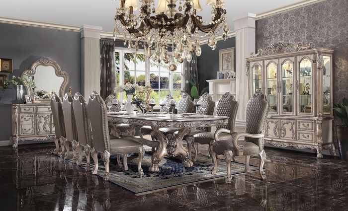 Esszimmer Komplette Garnitur Tisch Anrichte 10x Stuhl Set Vitrine Barock 14tlg.