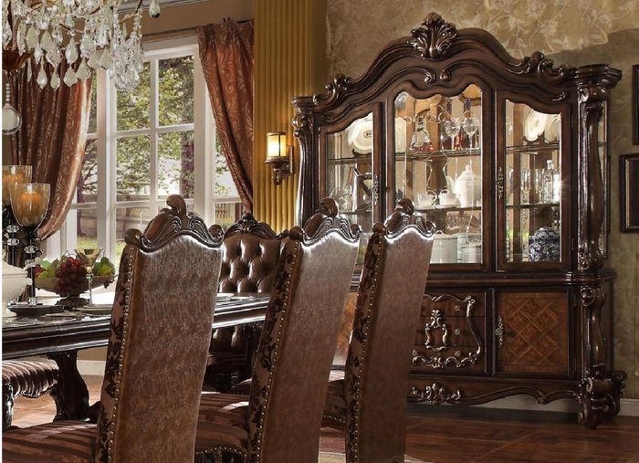 Vitrine Schrank Vitrinen Wohnzimmer Schau Schränke Design Barock Rokoko Holz neu