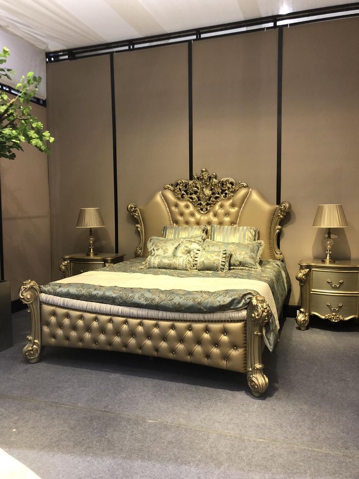 Schlafzimmer 3 tlg. Set Bett 2x Nachttisch Konsole Betten Doppel Luxus Polster
