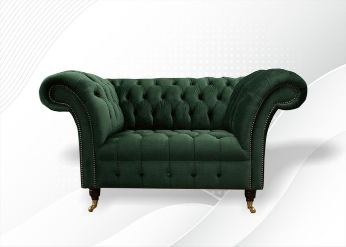 Chesterfield Lounge Club Sessel Couch Polster Couch 1 Sitzer Möbel Sofa Samt Neu