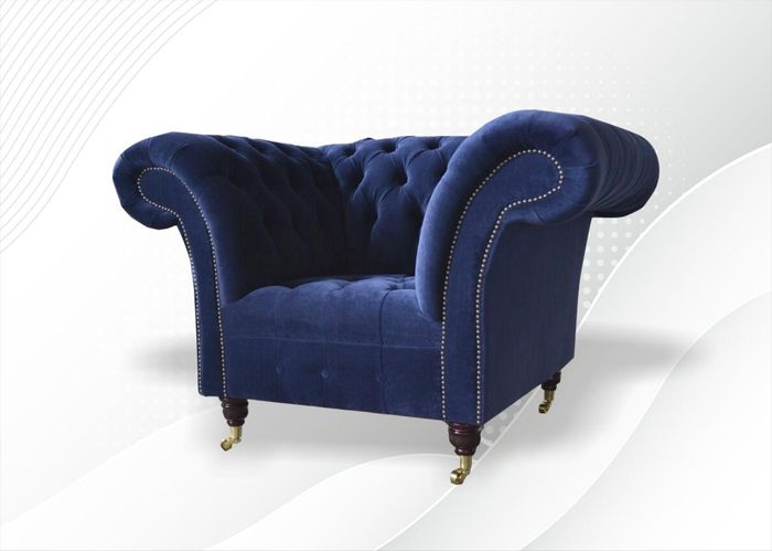 Lounge Club Sessel Couch Polster Couch 1 Sitzer Chesterfield Möbel Sofa Samt Neu
