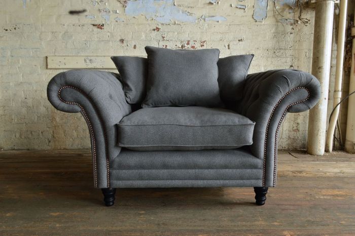 Chesterfield Sessel Fernseh Design Polster Sofa Couch Sofas 1 Sitzer Textil 1051
