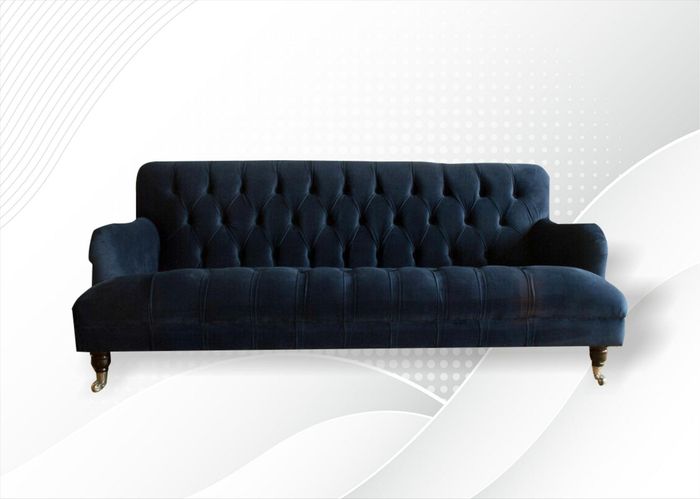 Chesterfield Blaue Couchen Textil Sofa Stoff Wohnzimmer Sofas Möbel Neu Modern