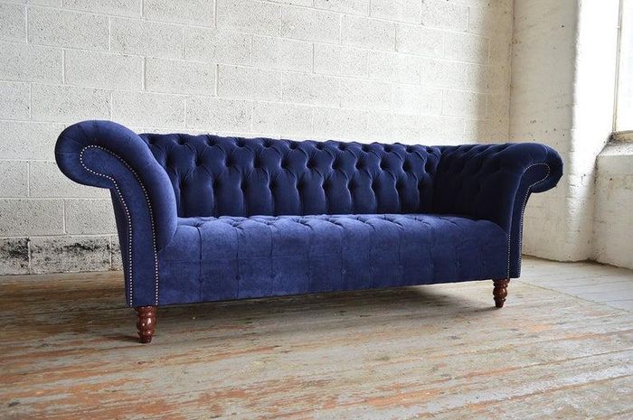 Chesterfield Big Textil Design Wohnzimmer Couch Sofa Polster 3 Sitz Leder #144