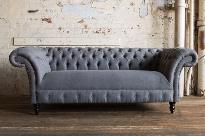 Design Sofa Chesterfield Luxus Klass Couch Polster Garnitur Leder Textil 1091
