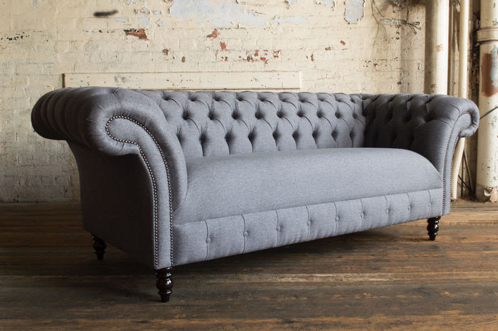 Design Sofa Chesterfield Luxus Klass Couch Polster Garnitur Leder Textil 1097
