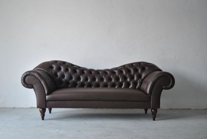 Dreisitzer Design Couch Schwarz Polster Sitz Textil Sofa 3 Sitzer Chesterfield