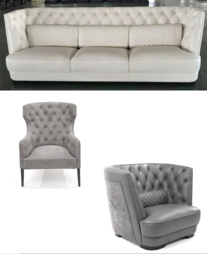 Chesterfield Couch Polster Leder Sofa 3 Sitzer Klassische Couchen B35 Neu