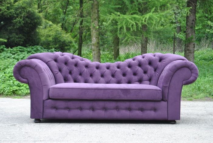 Chesterfield Sofa 3 Sitzer Bettfunktion Stoff Couch Polster Sitz Sofas Textil