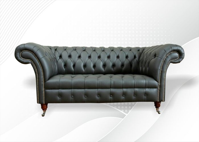Design Sofa 2 Sitzer Sofas Polster Couchen Leder Relax Chesterfield Sitz Möbel