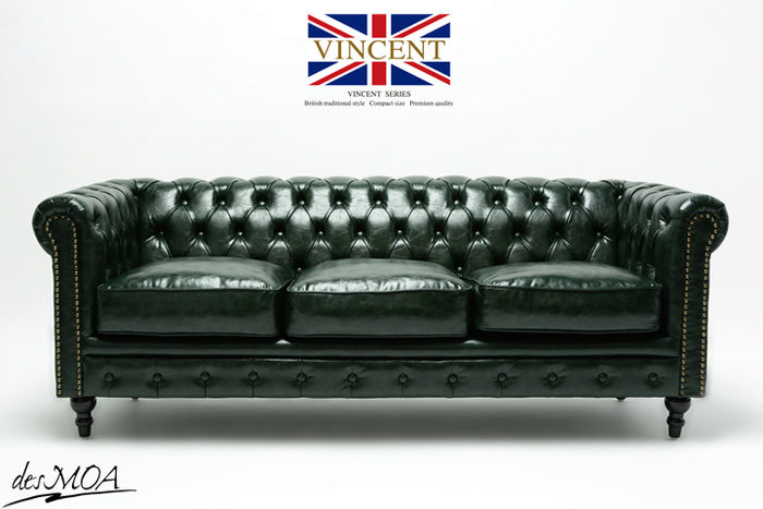 Chesterfield Couch Polster Sofas Klassischer Leder Schaffhau 3 Sitzer - 300