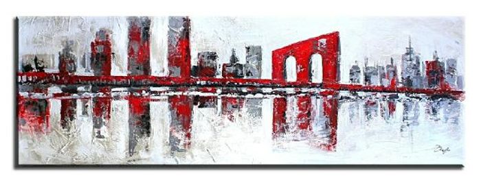 ABSTRAKT GEMÄLDE MODERN ÖLBILD BILD LEINWAND ECHTE HANDARBEIT 50X150CM - G01381