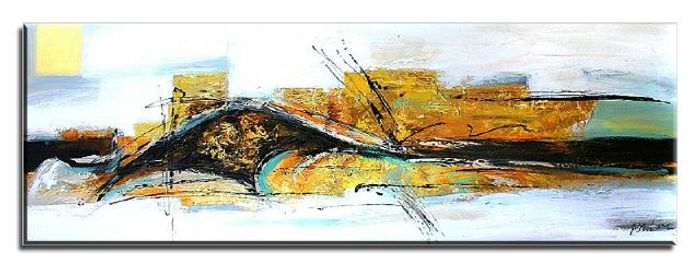 ABSTRAKT GEMÄLDE MODERN ÖLBILD BILD LEINWAND ECHTE HANDARBEIT 50X150CM - G01382