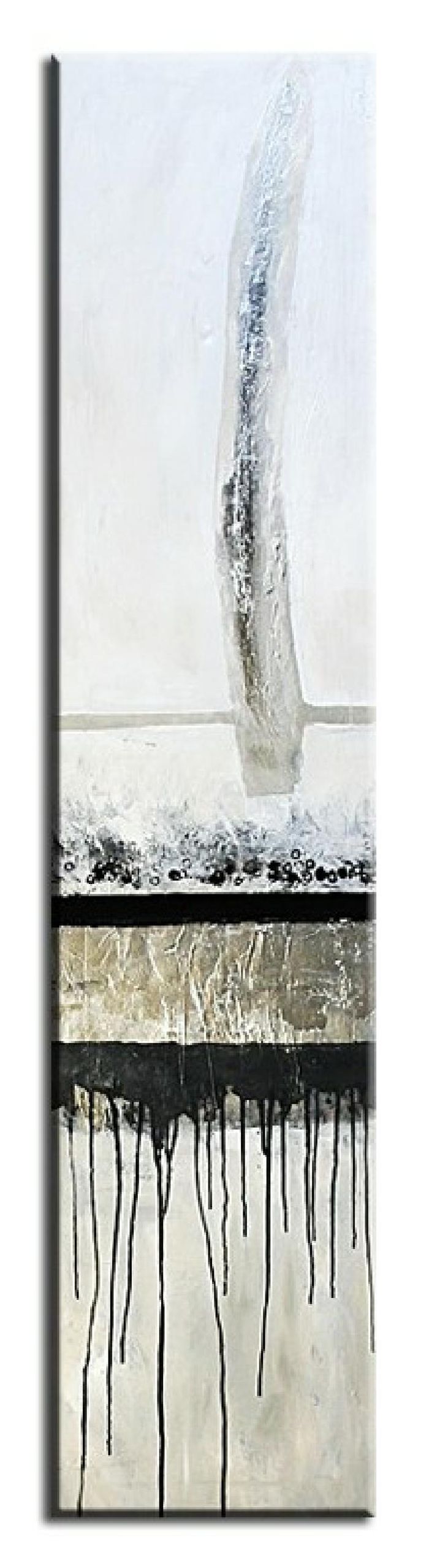 ABSTRAKT BILD GEMÄLDE MODERN ÖLBILD AUF LEINWAND ECHTE HANDARBEIT 40X180CM 06234