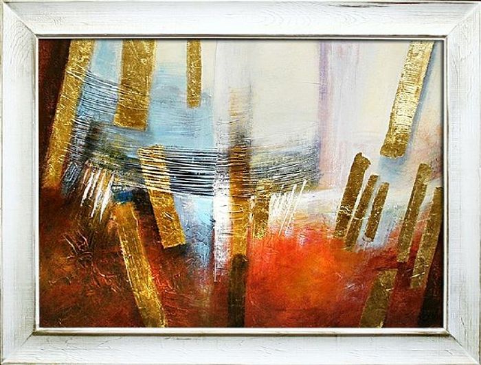 Abstrakt Bild Gemälde Modern Echt Ölbild ÖLGEMÄLDE MIT RAHMEN - G06777