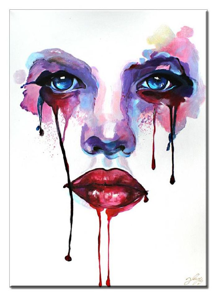 ABSTRAKT MODERN ÖLBILD GEMÄLDE BILD LEINWAND ECHTE HANDARBEIT 50x70cm - G17074