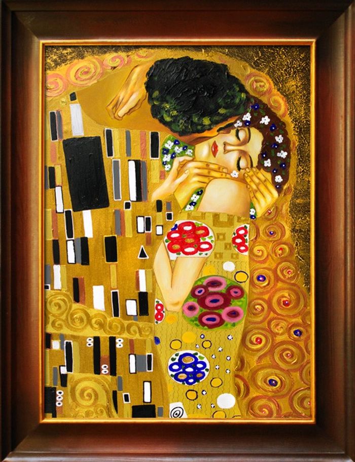 GUSTAV KLIMT BILD ÖLBILD ÖLGEMÄLDE GEMÄLDE MIT RAHMEN 101X132CM G01873