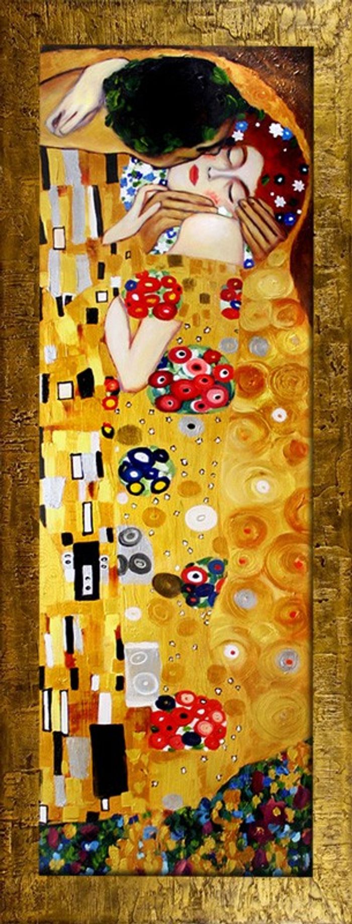 GUSTAV KLIMT BILD ÖLBILD ÖLGEMÄLDE GEMÄLDE MIT RAHMEN 68X168CM G16975
