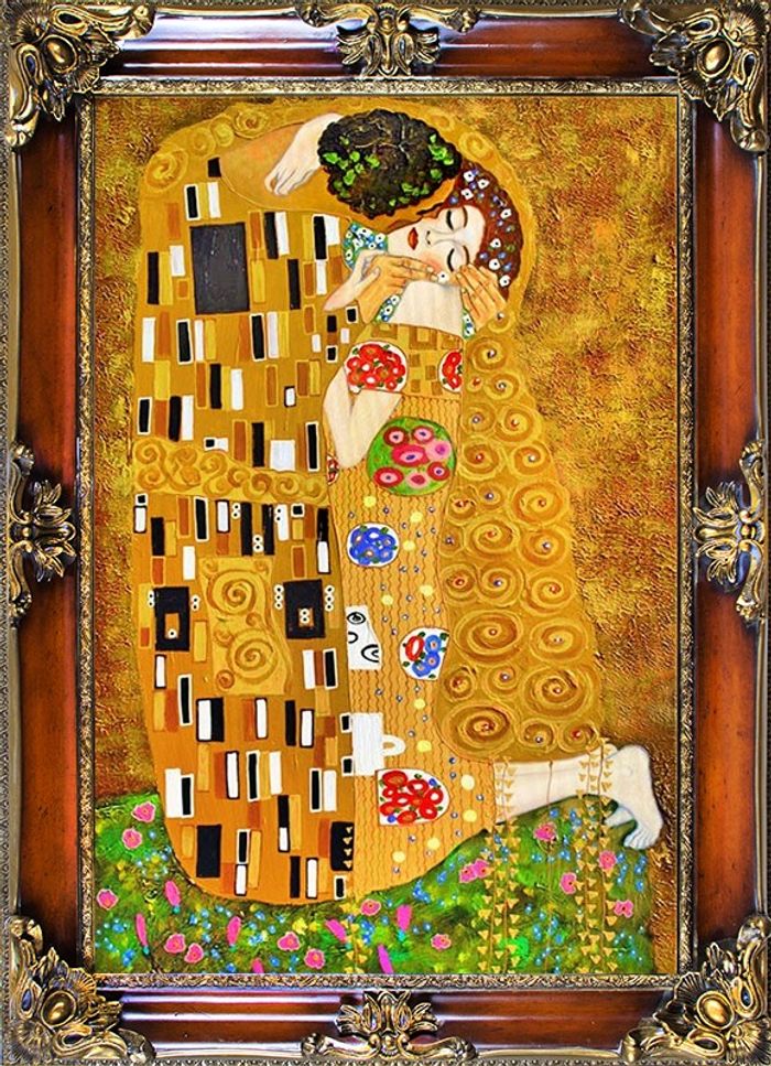 GUSTAV KLIMT BILD ÖLBILD ÖLGEMÄLDE GEMÄLDE MIT RAHMEN 85X115CM G93940