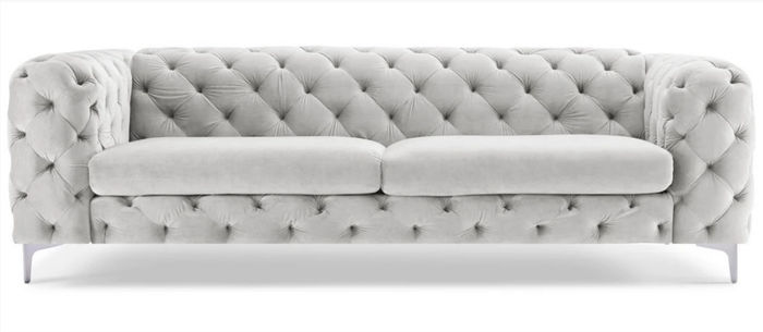 Grau Chesterfield Sofa Dreisitzer Original Möbel Textil Stoff Wohnzimmer 230cm