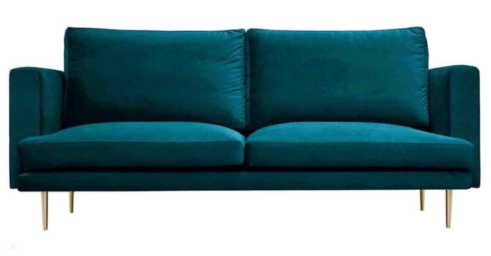 Blau Dreisitzer Sofa Stoff Wohnzimmer Design Couchen Polster Italienische Möbel