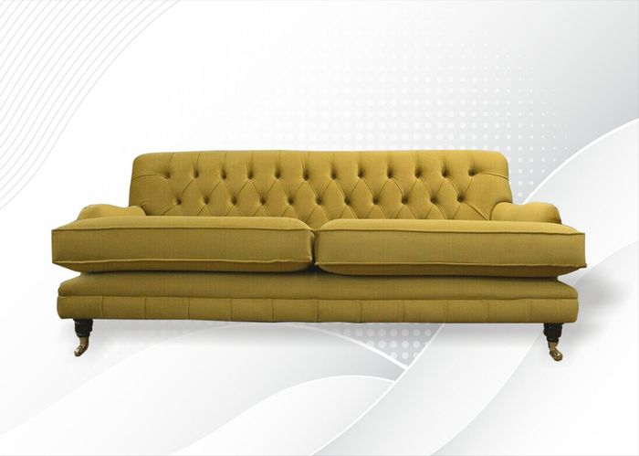 Chesterfield 2 Sitzer Gelb Couchen Polster Sofas Designer Möbel Wohnzimmer Neu