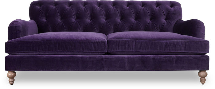 Design Sofa 3 Sitzer Lila Chesterfield Stoff Couch Sofa Polster Sofas Textil Neu
