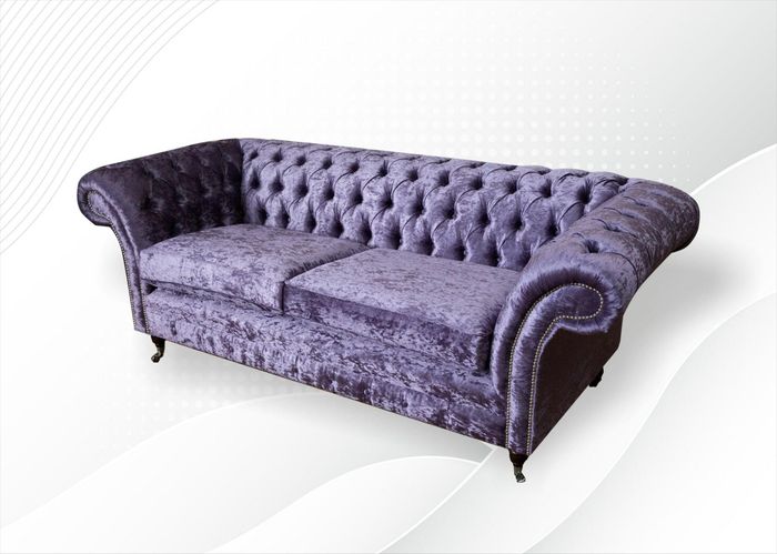Lila Polster Sitz Couch 3 Sitzer Garnitur Sofa Sofas Couchen Samt Dreisitzer Neu