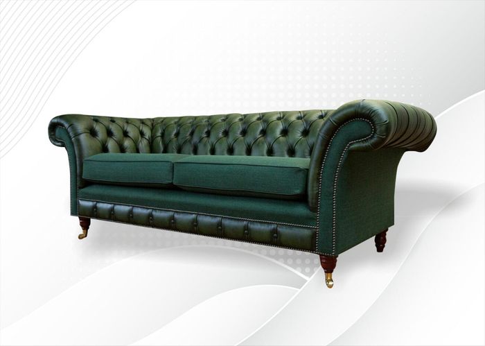 Chesterfield 3 Sitzer Leder Grün Moderne Couchen Design Couchen Sofa Möbel Sofas