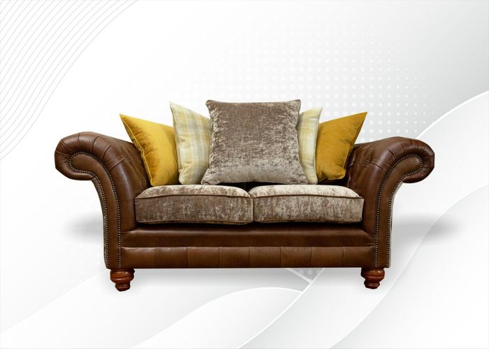 Chesterfield 2 Sitzer Braun Leder Wohnzimmer Modern Design Couchen Sofa Luxus