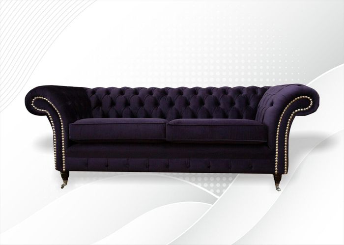 Chesterfield 3 Sitzer Sofa Lila Moderne Sofas Couchen Neu Moderne Möbel Stoff