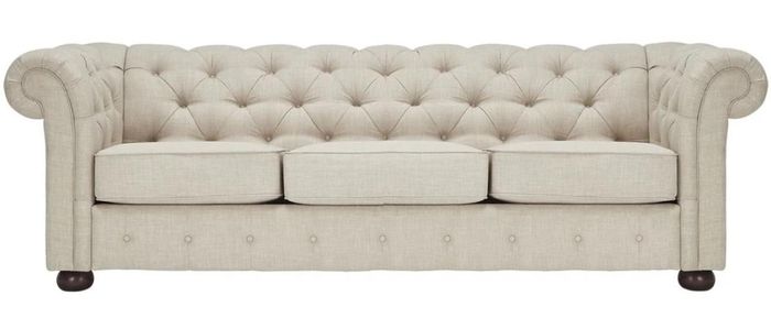 Beige Chesterfield Wohnzimmer Modern Design Couchen Sofa Samt Möbel Stoff Neu