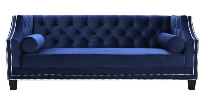 Blau Chesterfield Blauer 2 Sitzer Textil Stoff Kreative Möbel Sofa Modern Design