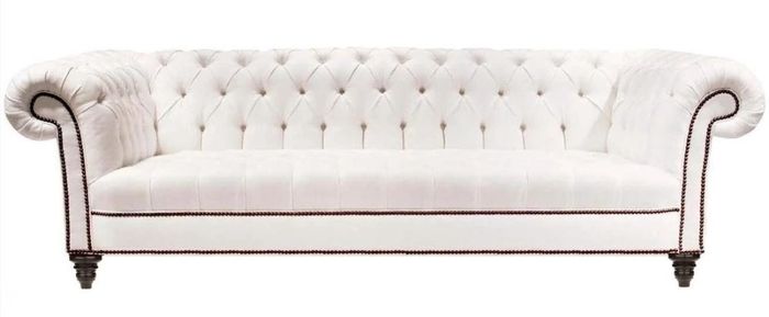 Weiß Dreisitzer Chesterfield Modern Design Couchen Leder Sofa Neu Weiß Möbel